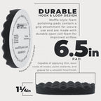 6.5" Black Waffle Foam Buffing Pad Hook and Loop Backing - Final Finishing Pad for Polishing, Automotive, Marine, Truck, RV & Compound Cutting, Car