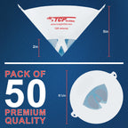125 Micron Filter Tips Ultra-Fine Paint Strainer (50 Pack) - Pure Blue Nylon Mesh Cone Strainer - Paint Filter Cones for Auto, House & Hobby
