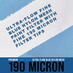 190 Micron Filter Tips Ultra-Fine Paint Strainer (Case of 1000) - Pure Blue Nylon Mesh Cone Strainer - Paint Filter Cones for Auto, House & Hobby
