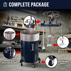 10 Gallon (40 Liter) Heavy Duty Steel Pressure Pot Paint Tank with Air-Powered Mixing Agitator, Clamp on Lid, Regulator & Pressure Gauge for Casting