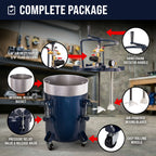 5 Gallon (20 Liter) Heavy Duty Steel Pressure Pot Paint Tank with Clamp on Lid, Manual Mixing Agitator, Regulator & Pressure Gauge for Casting