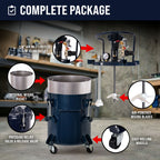 5 Gallon (20 Liter) Heavy Duty Steel Pressure Pot Paint Tank with Air Powered Mixing Agitator, Clamp on Lid, Regulator & Pressure Gauge for Painting