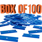 3-Piece Window Glass Scraper Razor Blade Holders with Plastic Razor Blades (Box Of 100)