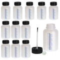 4.5-Ounce Paint Touch-Up Bottles with Safety Lids (Box of 12), Mixing Ball, and Applicator Brush - 140ml Fluid Capacity for Auto, Car, and Craft