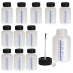 4.5-Ounce Paint Touch-Up Bottles with Safety Lids (Box of 12), Mixing Ball, and Applicator Brush - 140ml Fluid Capacity for Auto, Car, and Craft