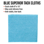 Pure Blue Low Tack Superior Tack Cloths - Tack Rags (Case of 144), Automotive Car Painters, Removes Dust Sanding Particles, Cleans