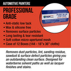 Pure Blue Low Tack Superior Tack Cloths - Tack Rags (Case of 144), Automotive Car Painters, Removes Dust Sanding Particles, Cleans