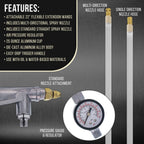 Air Undercoating Spray Gun with Gauge, Suction Feed Cup & 2 Wands - 22" Long Flexible Extension Wand with Multi-Directional Nozzle - Sprayable Bed