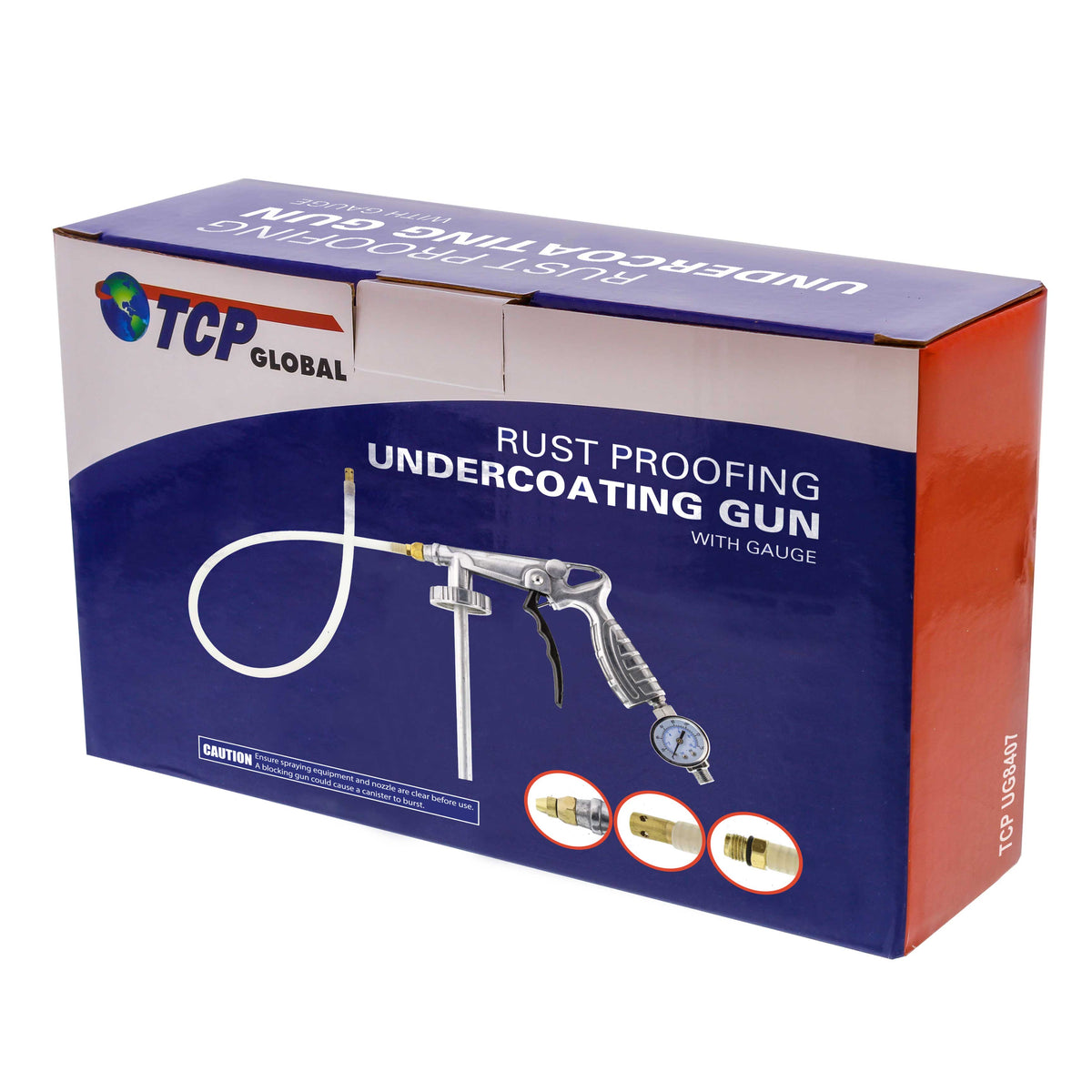 Air Undercoating Spray Gun with Gauge, Includes 22" Long Flexible Extension Wand with Multi-Directional Nozzle - Sprayable Bed Liner, Rubberized