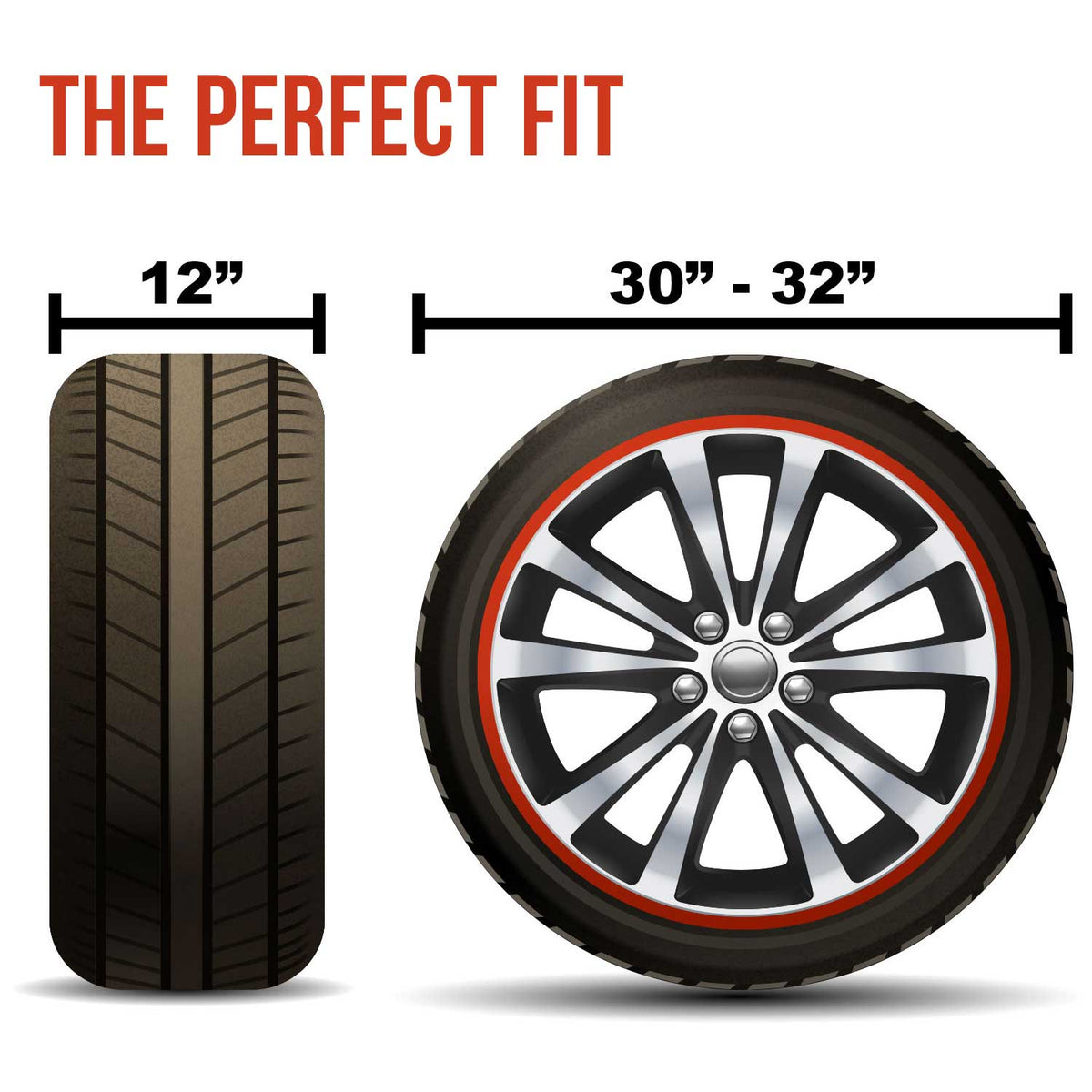 Set of 4 Oxford Canvas Wheel Tire Covers for RV, Truck & Trailer, 30"-32" Diameter