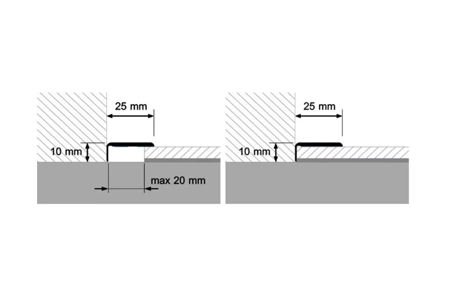 Self Adhesive Floor Trim Wood Effect & Anodised 25 MM x 10 MM - 1 M & 2 M Length Edge Strip