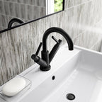 Meander Tec Lever Dual Handle Mono Basin Mixer Tap with Waste