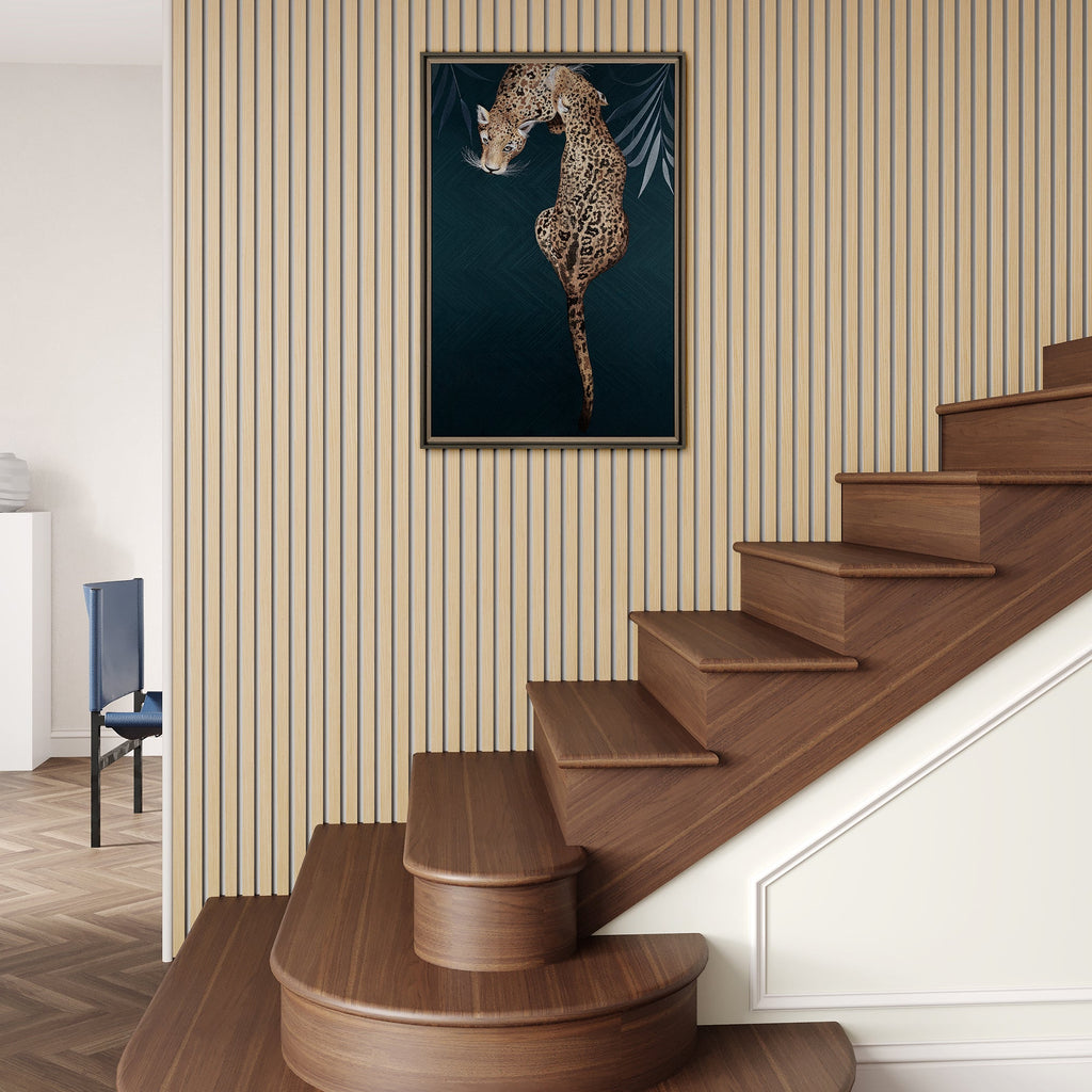 Acoustic Slat Wood Wall Panel - Luxury Oak & Black Felt