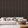 Acoustic Slat Wood Wall Panel - Dark Walnut & Black Felt