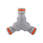 Three Way Connector Male Snap-On Grey/White