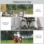 4 Pack Steel Fence Panels, 11.4' L x 43" H, Border Flower Edging for Yard, Swirl Vines