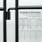 4 Pack Steel Fence Panels, 11.4' L x 43" H, Border Flower Edging for Yard, Swirl Vines