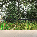 4 Pack Steel Fence Panels, 11.4' L x 43" H, Border Flower Edging for Yard, Swirl Vines