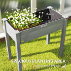 Wooden Elevated Planter Box with Liner for Garden Use