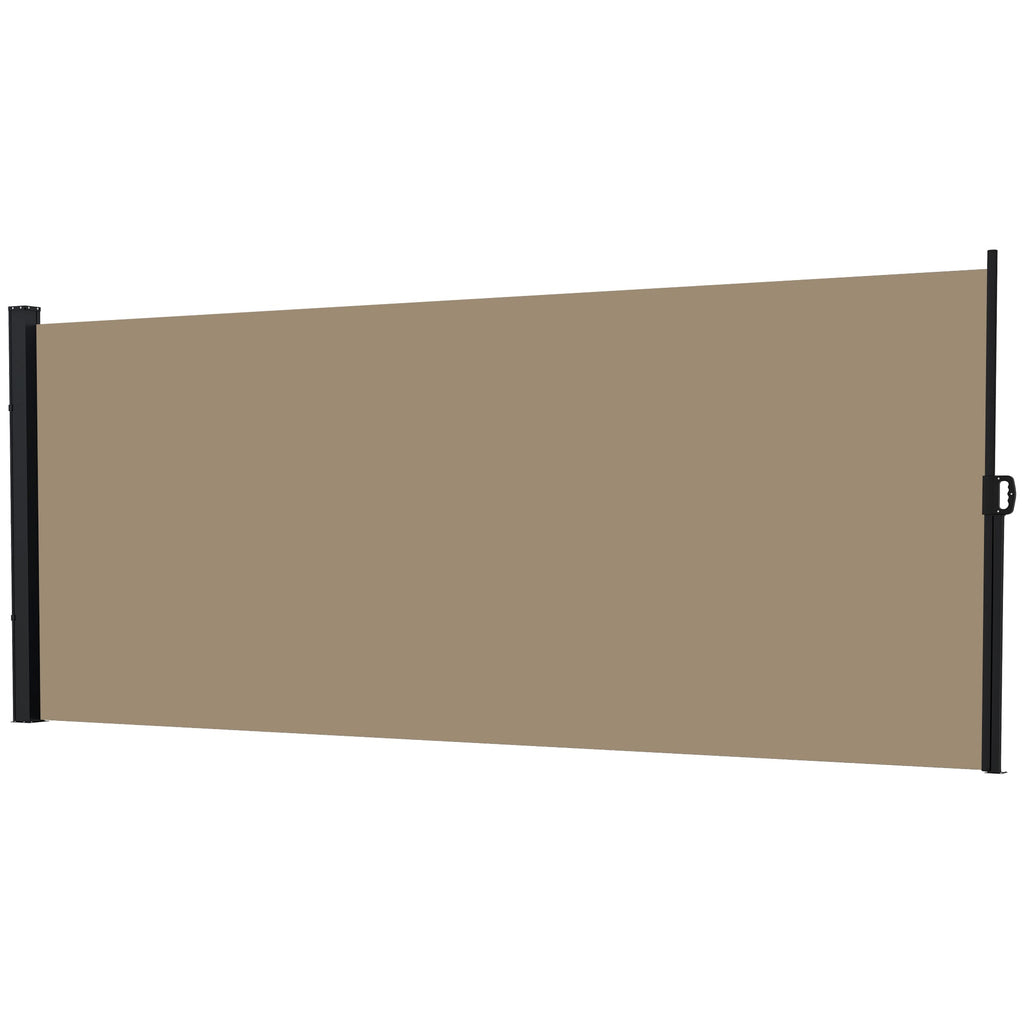 13' x 6' Retractable Side Awning, Full Cassette Privacy Screen, Khaki