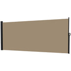13' x 6' Retractable Side Awning, Full Cassette Privacy Screen, Khaki