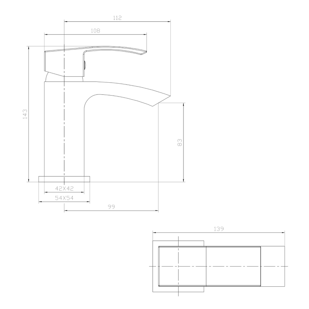 Tidal Basin Mixer Tap with Push Button Waste