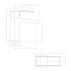 Tidal Basin Mixer Tap with Push Button Waste