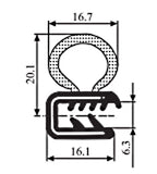 TSEC-2261 EPDM & Neoprene Edge Trim Seal – Self Grip U Channel Weather Seal (Fits 1-4mm Panel thickness)