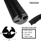 EPDM Rubber Glazing Seal with Filler Strip – Window Rubber for Glass, Perspex & Acrylic