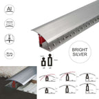 Aluminium Adjustable Height Carpet Door Threshold Strip 40mm Easy Clip TTG Pivot Transition Bar