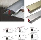 Aluminium Adjustable Height Carpet Door Threshold Strip 40mm Easy Clip TTG Pivot Transition Bar
