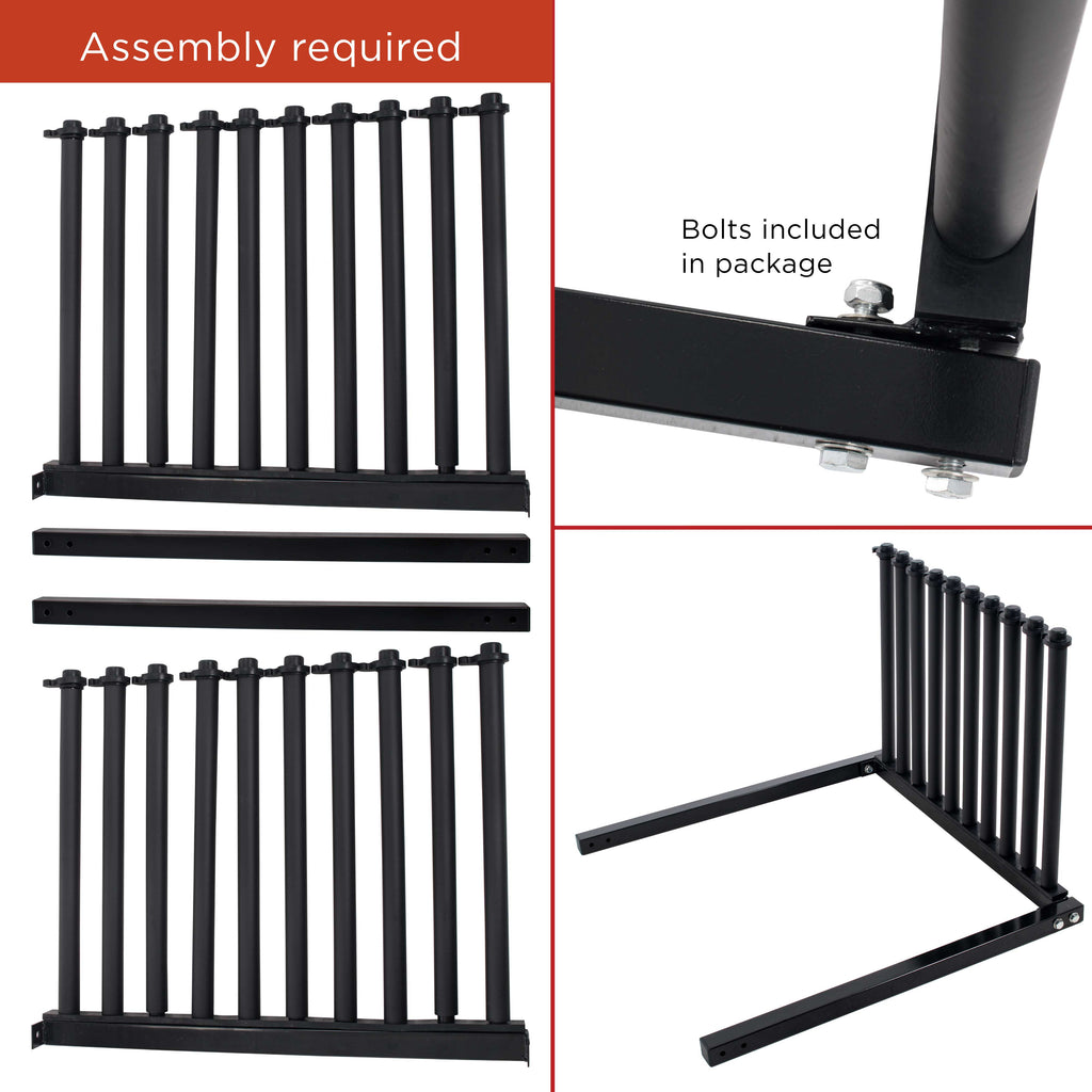 9-Lite Truck Bed Windshield Rack - Mobile 9 Slot Auto Glass Cargo Protection Management Rack - Safety Rubber Foam Pads, Mast Locks