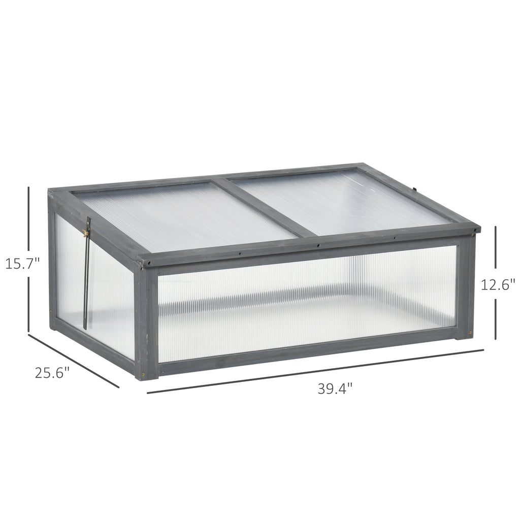 NookGrow Ground Cold Frame Greenhouse, 39" x 26" x 16", Gray