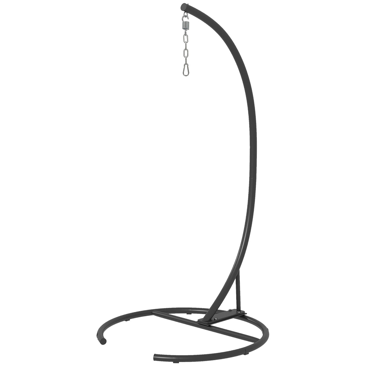 Hanging Hammock Chair Stand with Round Base, 330 lbs. Heavy Duty Hammock Stand, Black