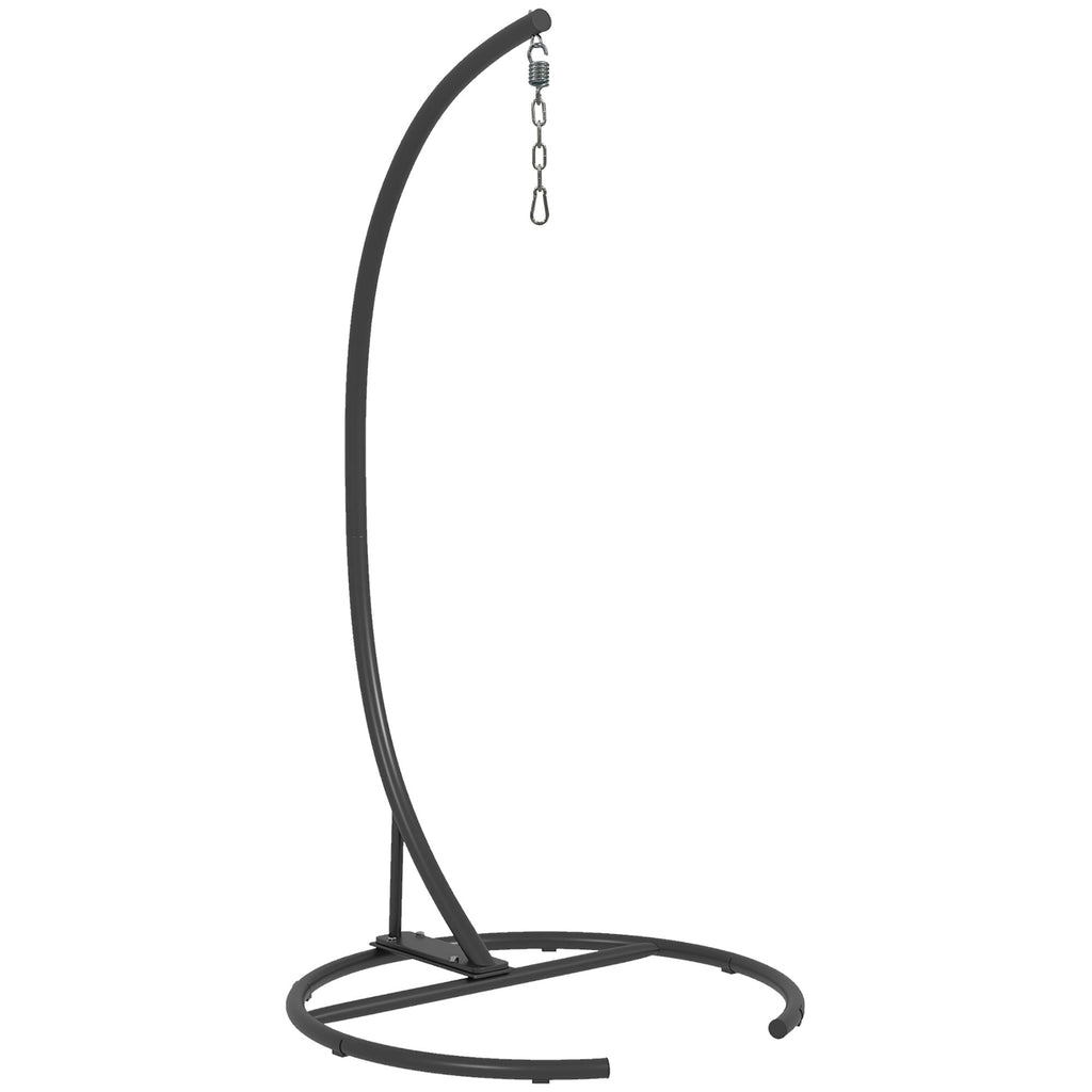 Hanging Hammock Chair Stand with Round Base, 330 lbs. Heavy Duty Hammock Stand, Black