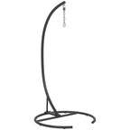Hanging Hammock Chair Stand with Round Base, 330 lbs. Heavy Duty Hammock Stand, Black