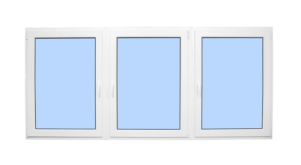 84"x54" Triple Sash European uPVC Tilt and Turn Window