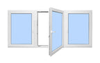 72"x36" Triple Sash European uPVC Tilt and Turn Window