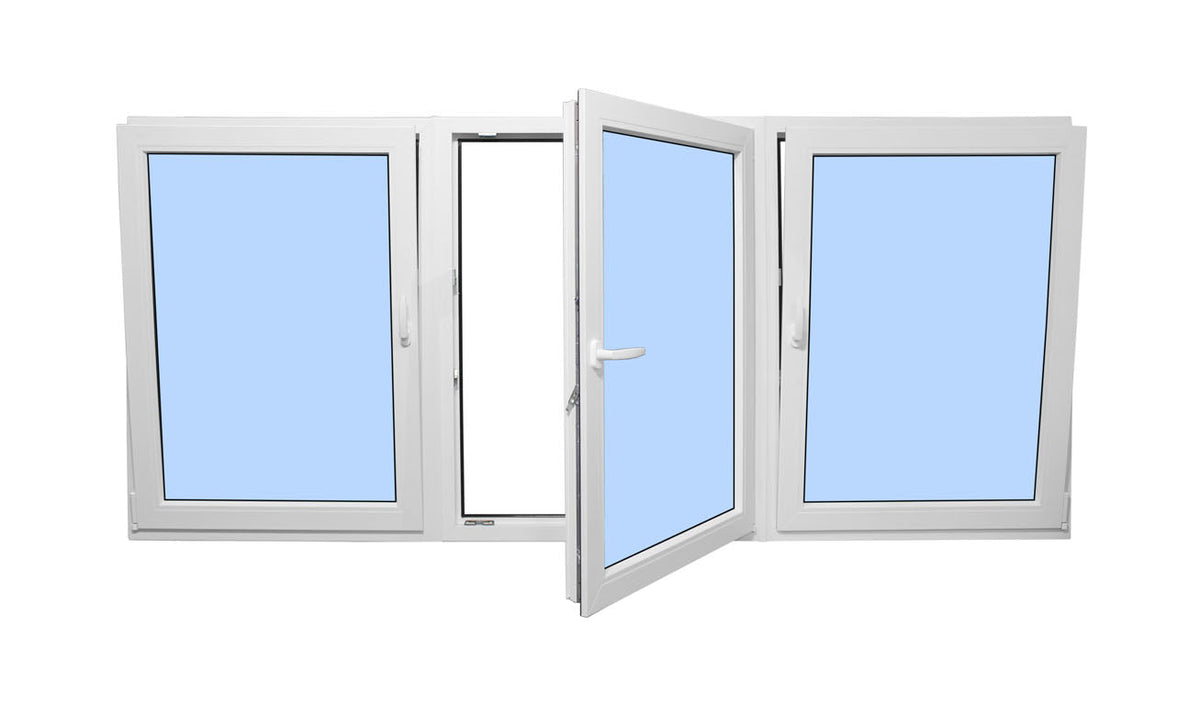 90"x36" Triple Sash European uPVC Tilt and Turn Window