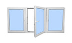 90"x60" Triple Sash European uPVC Tilt and Turn Window