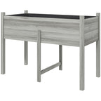 Wooden Raised Garden Bed with Liner & Drain Holes, 45.3"x21.7"x31.5", Grey