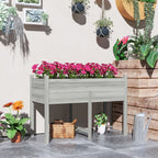 Wooden Raised Garden Bed with Liner & Drain Holes, 45.3"x21.7"x31.5", Grey