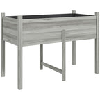Wooden Raised Garden Bed with Liner & Drain Holes, 45.3"x21.7"x31.5", Grey