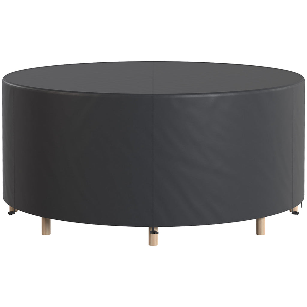 Outsunny Round Garden Furniture Cover, Waterproof Garden Table Cover, 420D Heavy Duty Oxford for Outdoor, Dia.214 x 70 cm, Black
