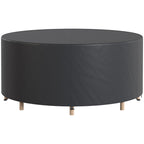 Outsunny Round Garden Furniture Cover, Waterproof Garden Table Cover, 420D Heavy Duty Oxford for Outdoor, Dia.214 x 70 cm, Black