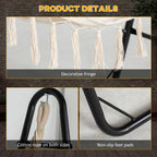 Hammock Swing Chair with U Shape Stand, Side Pocket, Black/Cream White