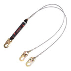 Shock Absorbing Lanyard - Clear Shock Pack - Wire Cable Leading Edge - Twin Leg - 3 Snap Hooks - 6ft