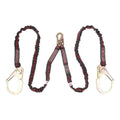 Shock Absorbing Lanyard - Internal Design - Twin Leg - 1 Snap Hook - 2 Rebar Hooks - 6ft