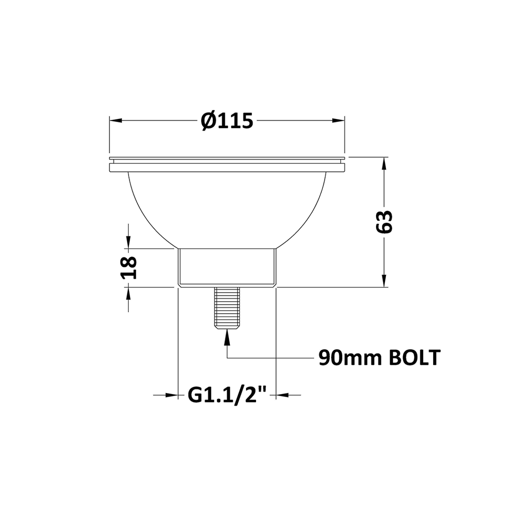 Rene Fireclay Sink Pull Out Basket Strainer Waste - 90mm