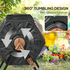 34.5 Gallon Dual Chamber Rotating Compost Bin, Tumbling Composter with Ventilation System, Brown